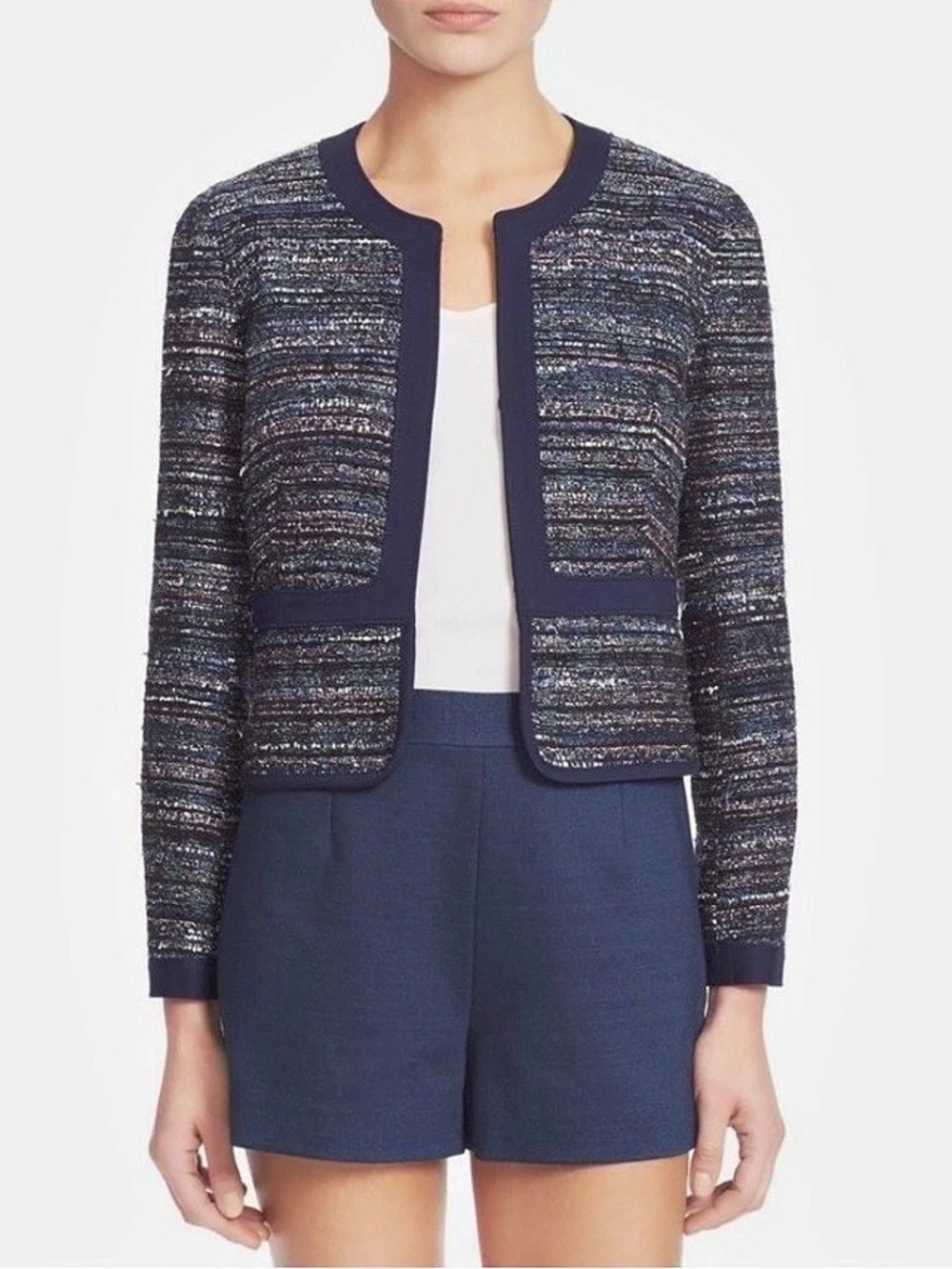 Diane von Furstenberg Textured blazer in Blue & Black